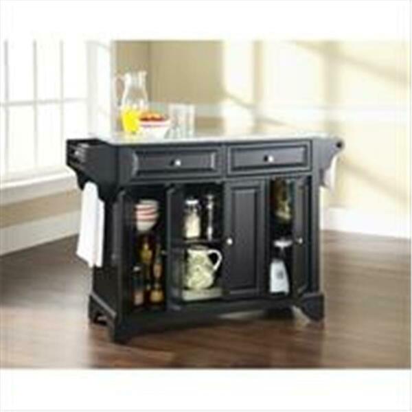Modern Marketing Crosley Furniture Lafayette Solid Granite Top Kitchen Island In Black Finish KF30003BBK